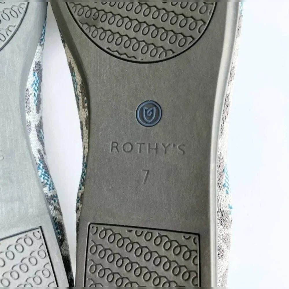 ROTHY'S Gray & Blue Leopard Print Flats | Size 7 | Retired - Picture 13 of 13